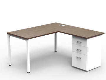 Escritorio con cajonera pedestal